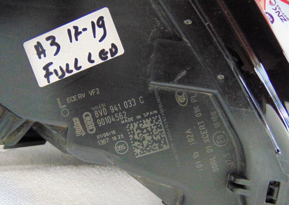 Audi A3 8V faruri far full led stanga dreapta face lift facelift 2018