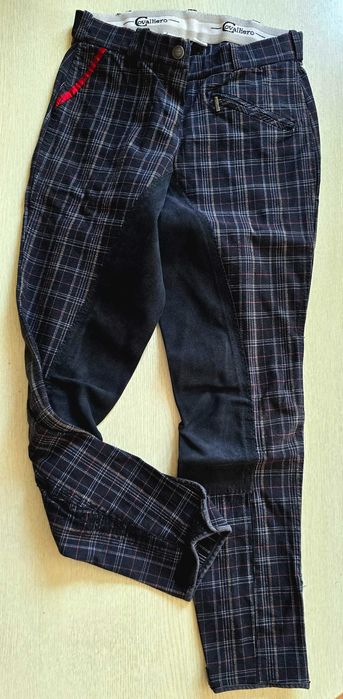 Еластичен, двуцветен детски клин да конна езда номер 34 с цяла платка