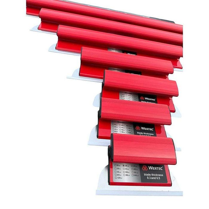К-т ножове за шпакловане 20-100см, резервни остриета, 16 части, Wertec