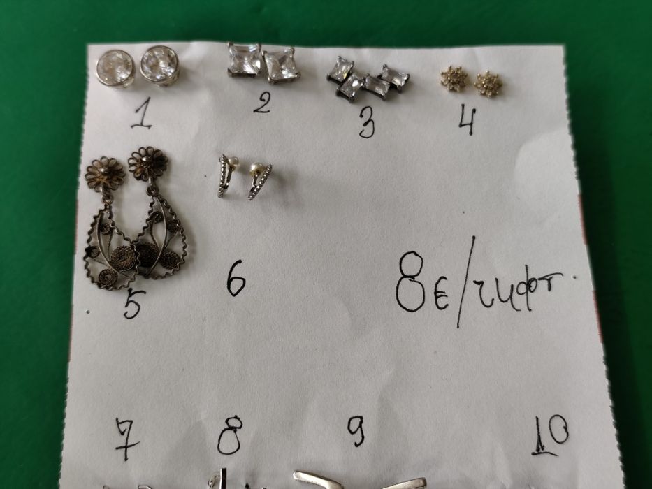 Сребърни обеци 925 8 чифта