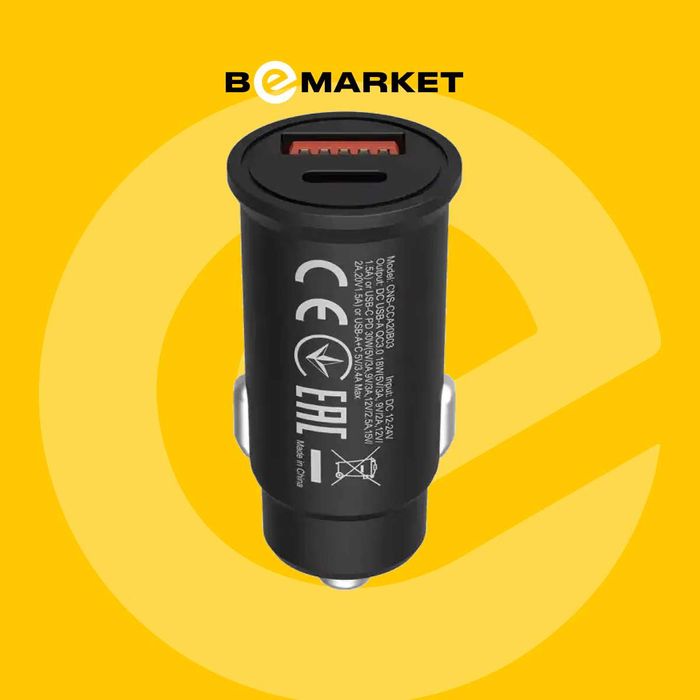 Автомобильное зарядное устройство Canyon С-20B03 PD 30w Black