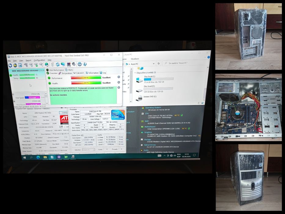 Sistem PC cu CPU I5, 8gb ram, ssd, hdd, 16gb ram, I7 2600