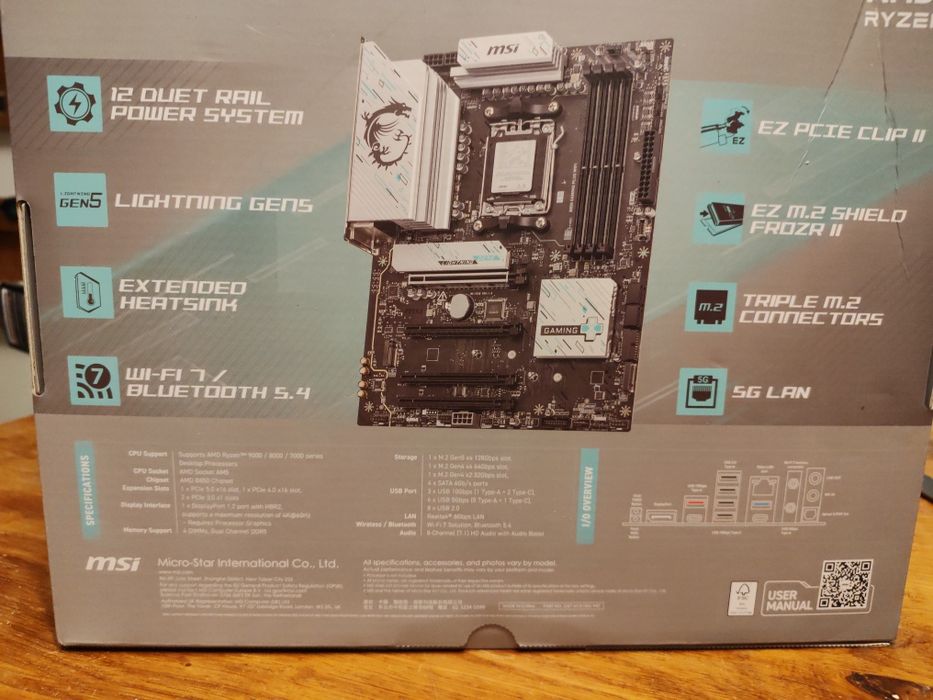 Placa de baza MSI B850 Gaming Plus WIFI AM5 DDR5 PCIe 5.0 WiFi 7