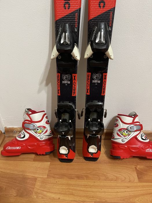 Schiuri copii 70 cm atomic j2 cu clapari set skiuri