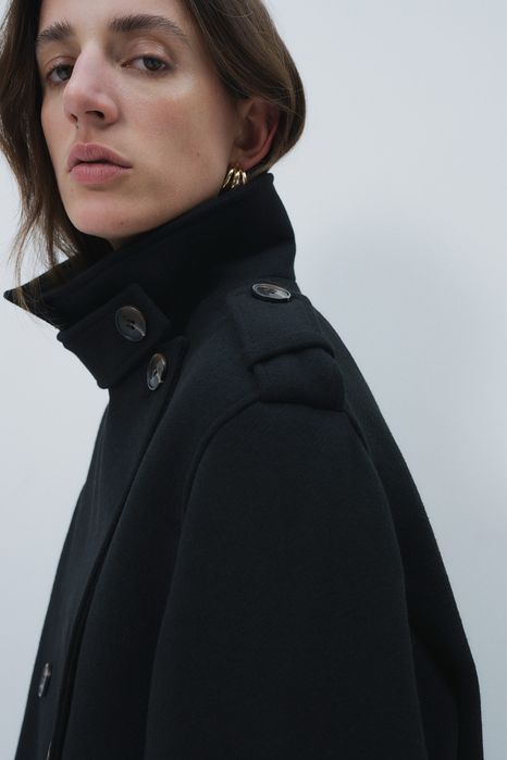 Черно есенно палто H&M