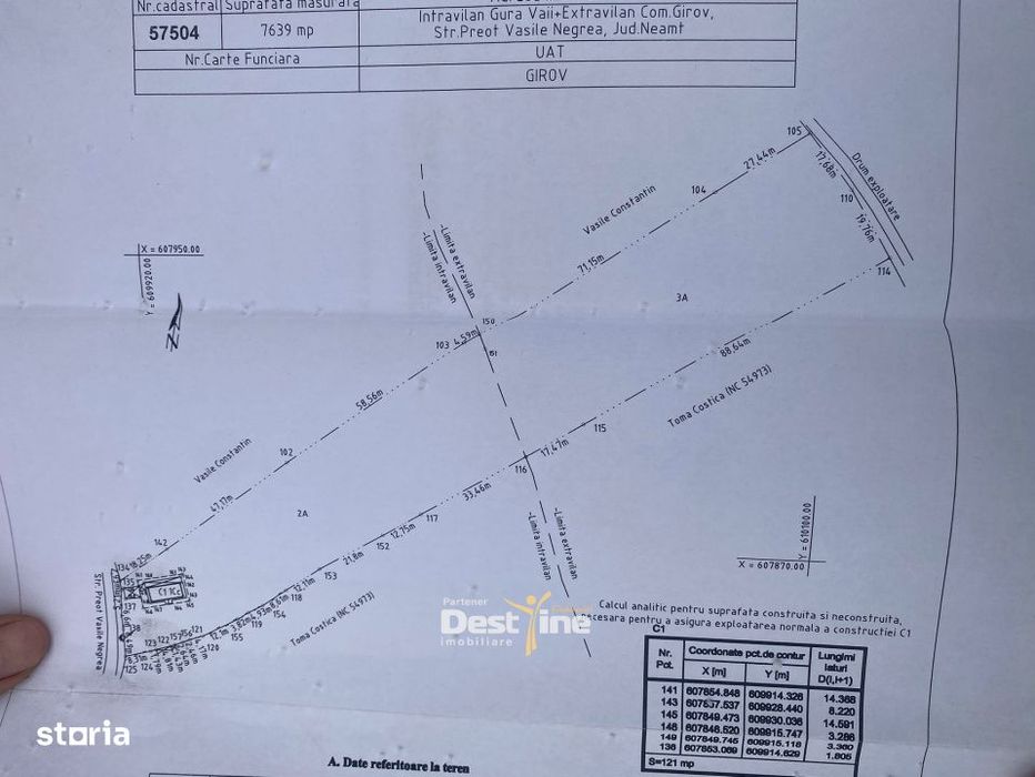 Teren de vanzare Gura Vaii 27.500 Euro 7639MP