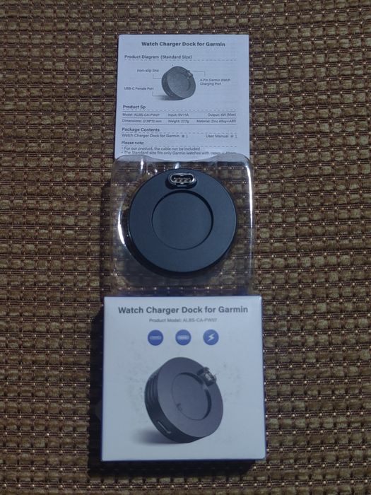 Dock încărcare Garmin, USB-C, compact, fenix, forerunner, venu, nou
