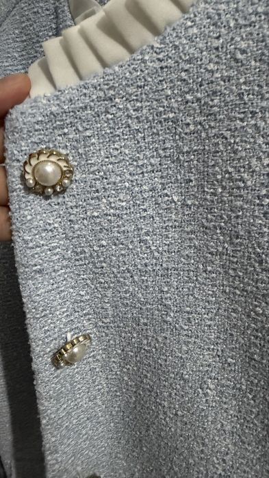 Голубой твидовый пиджак