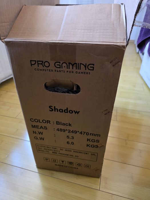 Carcasă PC Pro Gaming Shadow, Middle Tower, 4 Ventilatoare ARGB + Telecomandă