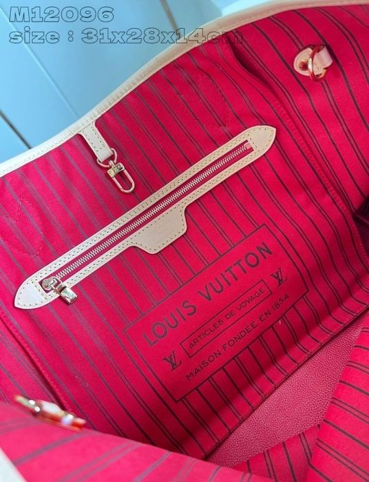 Geanta piele naturala,model Neverfull,saculet,card,certificat,etichetă