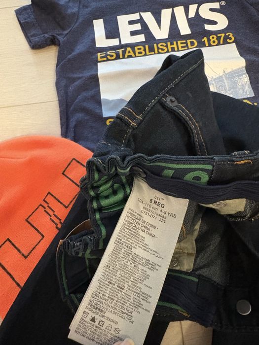 Blugi bumbac Levi’s 4-5 ani reglabili in talie