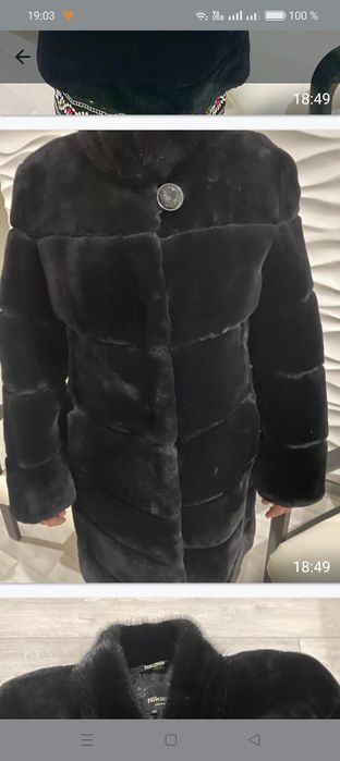 Мутоновая  натуральная шуба