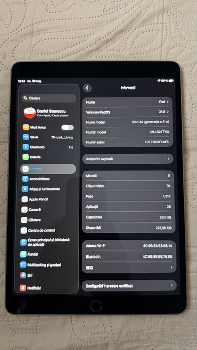 Tableta Apple Ipad Air generatia 3 256gb impecabila