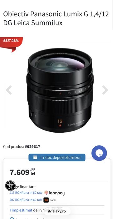 Panasonic Lumix G 1,4/12 DG Leica Summilux