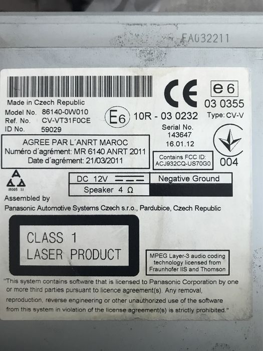 Магнитола, ШГУ на Рав4 (RAV4) оригинал