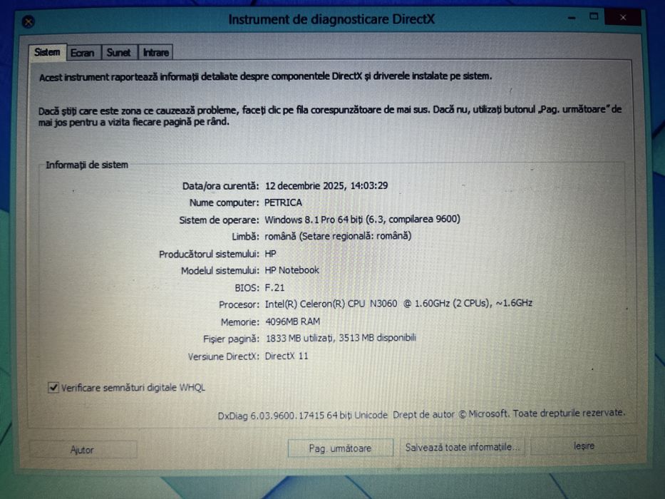 Laptop HP, 250 lei. Negociabil, Cititi anuntul
