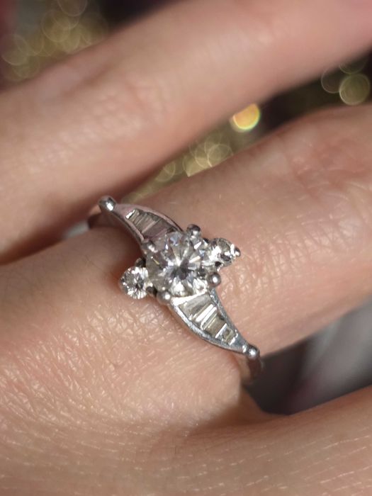 Inel Platina cu diamante naturale