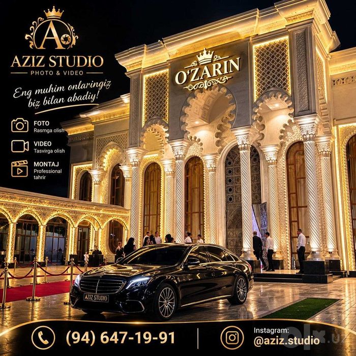AZIZ STUDIO - To'ylar uchun professional video va foto xizmatlari!