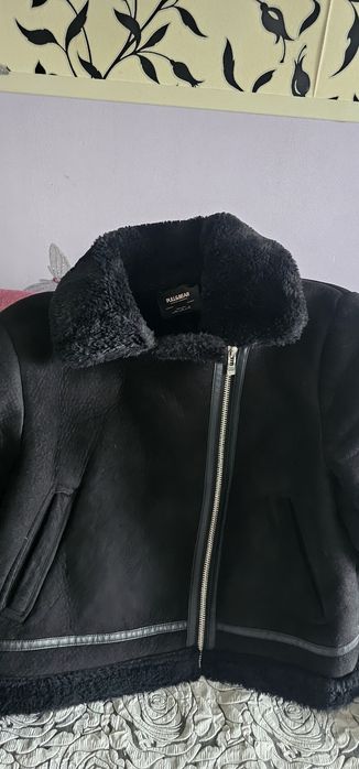 Pull&Bear Geaca piele întoarsă imblanita