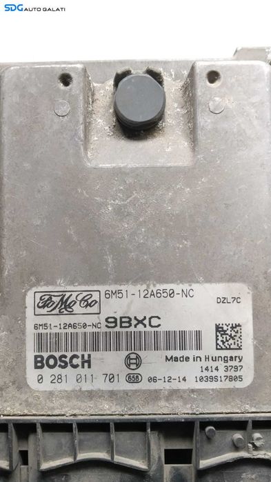 Kit Pornire ECU Calculator Motor Ceas Ceasuri Instrumental Bord si Cheie Ford Focus 2 1.6 TDCI 2004 - 2010 Cod 6M51-12A650-NC 0281011701 3M5F-10A855-A [M8217]