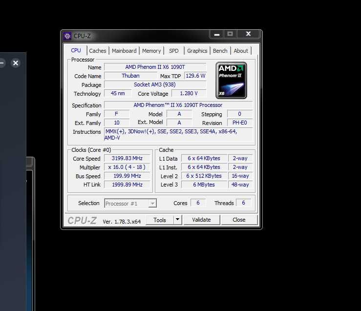 Дъно MSI 970A-46 (AM3+) + процесор Phenom II X6 1090T