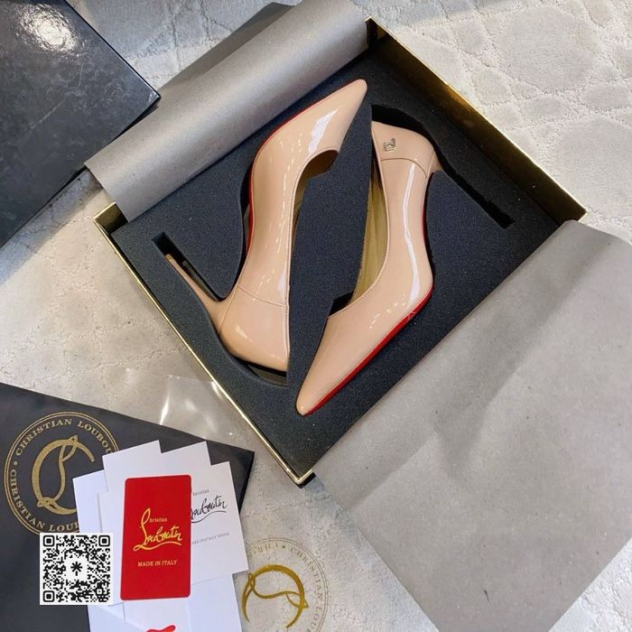 Christian Louboutin Kate 85 Patent Pumps – Nude Beige 38 и 39 номер