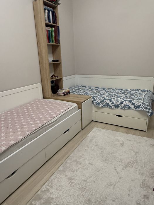 Детский кровать с тумбой