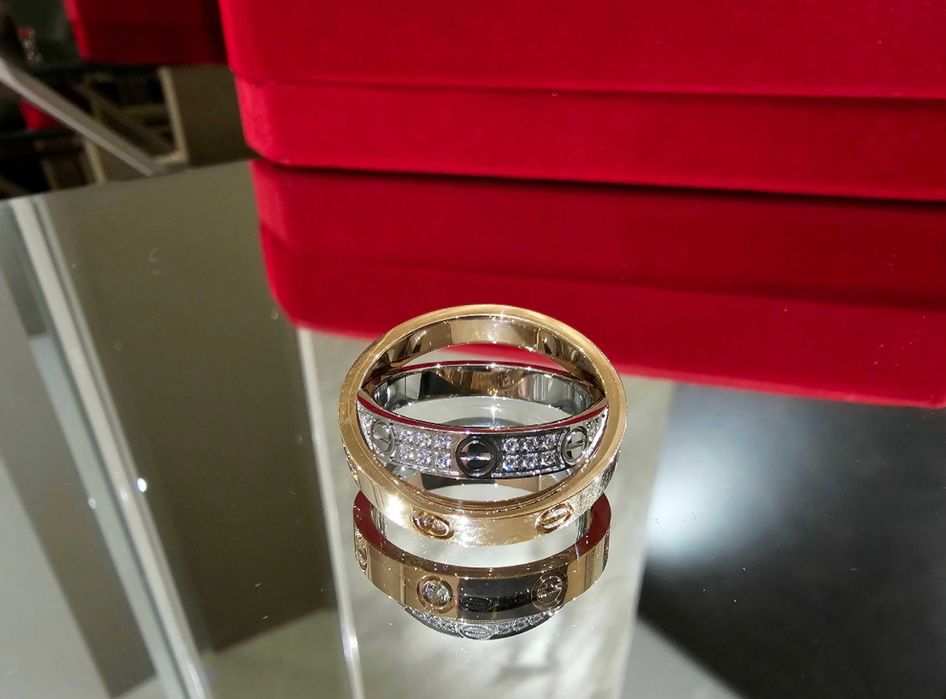 Пръстен сребро/розово злато Cartier