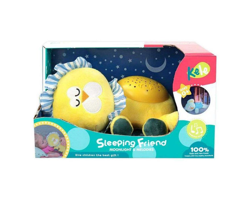 Музикална плюшена играчка с прожекция Sleeping Friend Night Light