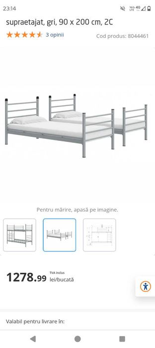 Pat de o persoană +saltea ortopedica ideal sleep