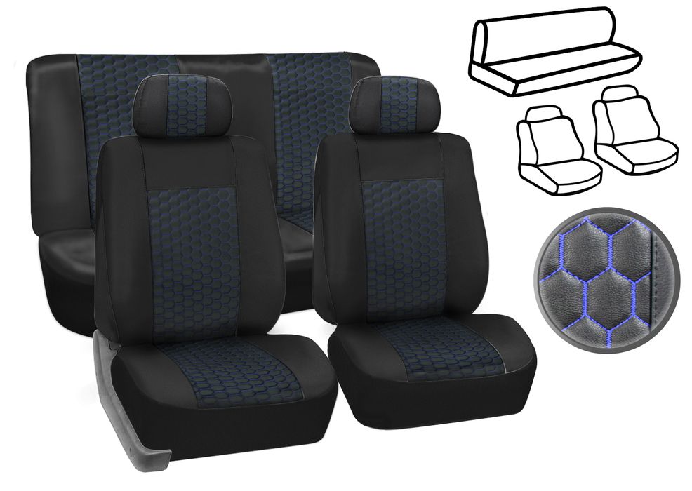 Кожена тапицерия за Форд Фокус, Форд Мондео / Черно със син шев