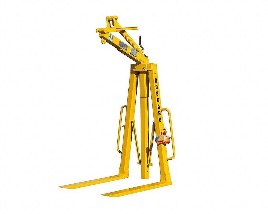 Furca macara pentru paleti autoechilibrabila 2000 kg (2 tone) cu arc– Model MBA-20 Profesionala BOSCARO 4850 lei + tva, bena cu furtun, moloz Italia