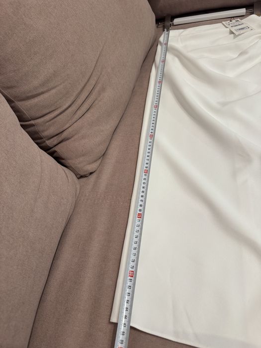 Compleu / set / costum alb fusta midi cu slit camasa scurta Zara S