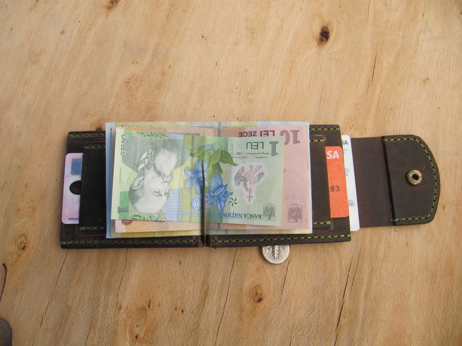 Portofel de piele pentru barbati, handmade