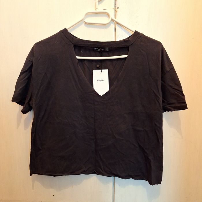 Tricou Dama Bershka Crop Top Rock Style masura XS