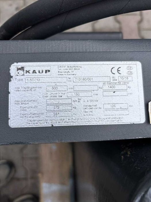 Atașament Bale Clamp KAUP Tip 1.5T413 Capacitate 1400 kg