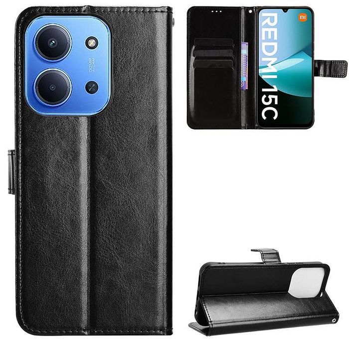 Кожен калъф тип тефтер за xiaomi poco c85 4g