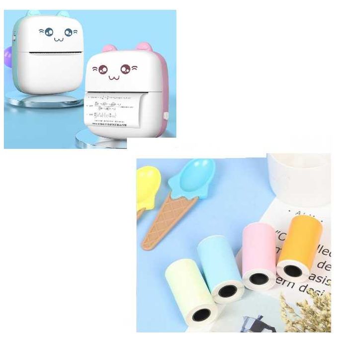 Мини принтер Mercado Trade, Деца, Bluetooth, USB + Цветна термохартия