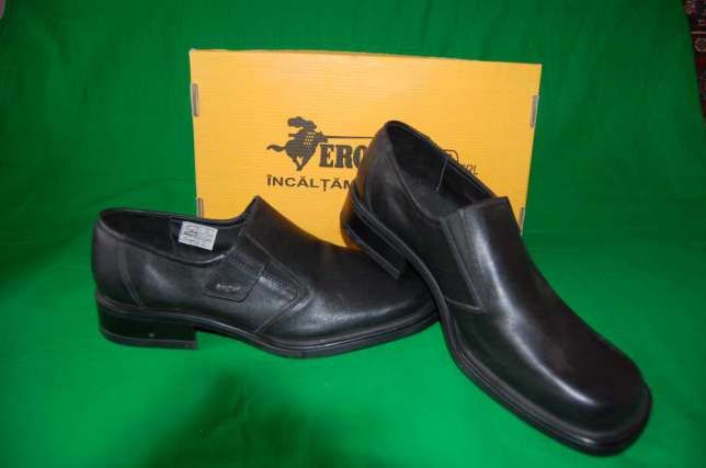 Pantofi barbati 41, din piele naturala, negru..