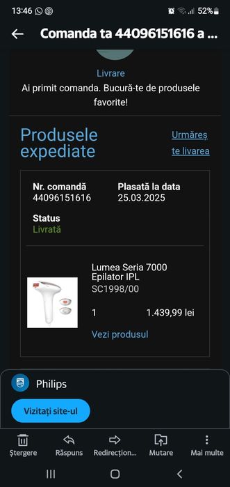 Vand epilator Lumea 7000 sc1998/00 nou,cutie