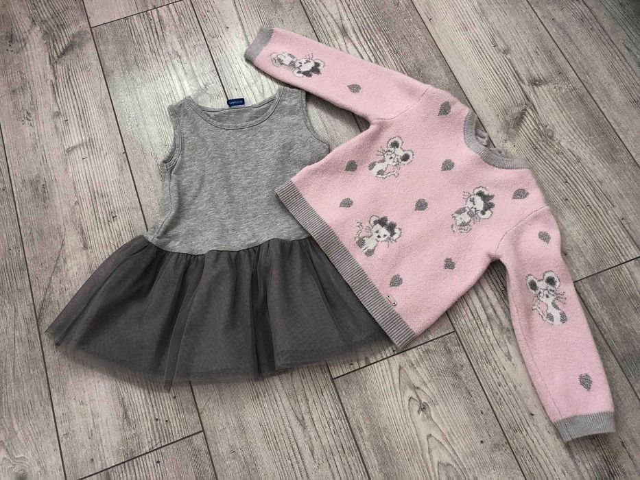 Комбинирана рокля Mayoral 2 в 1 /рокля с тюл и пуловер/ 12М, 80см