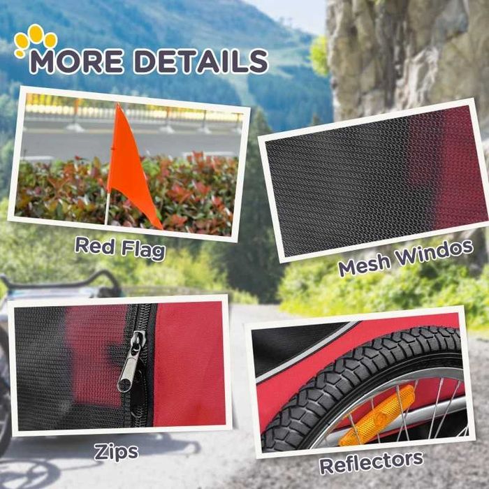 Ремарке за велосипед PawHut ремарке за кучета до 20 кг