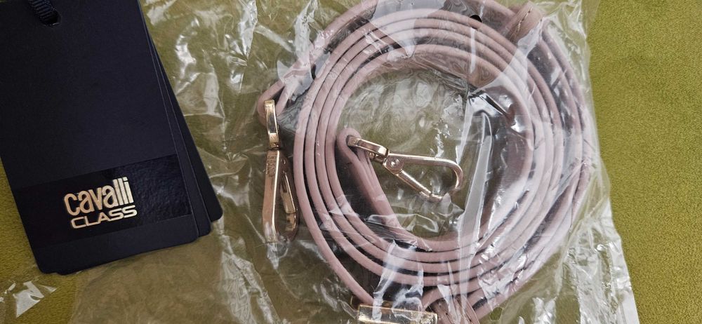 Geanta de mana cu manere, Cavalli Class, culoare pudra, nou, nepurtat