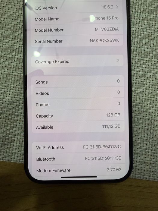 Iphone 15 pro 128 GB