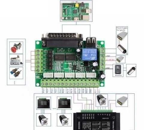 Платка за управление с компютър за 5 осна CNC Breakout Board MACH3