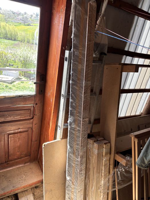 Vand pat cadru din lem si saltea inclusa