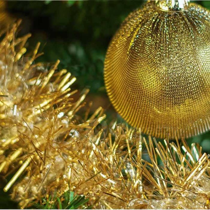 Коледна златиста дълга гирлянда 6 м, лесно декориране