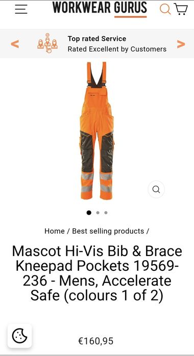 Mascot  Bib&Brace-Чисто нов Мъжки  полугащеризон