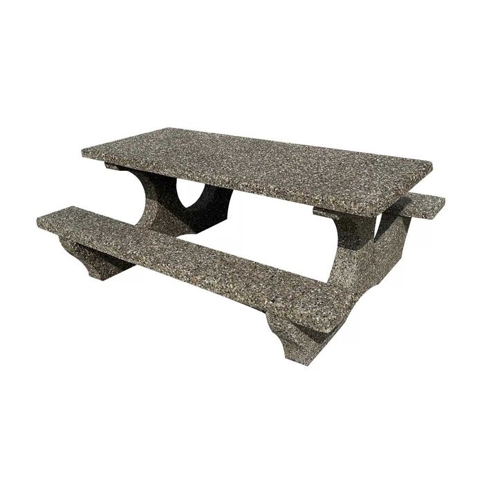 Set masa din beton Vlad cu banci aspect piatra naturala 190x150x74 cm