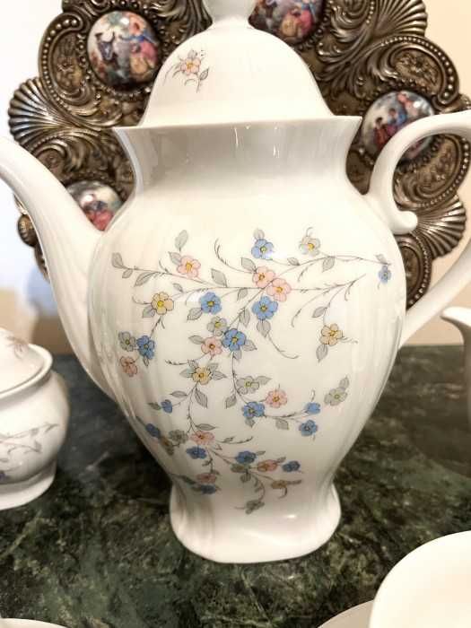 Elegant serviciu cafea-Seltmann Bavaria-Flori de primavara-Germania